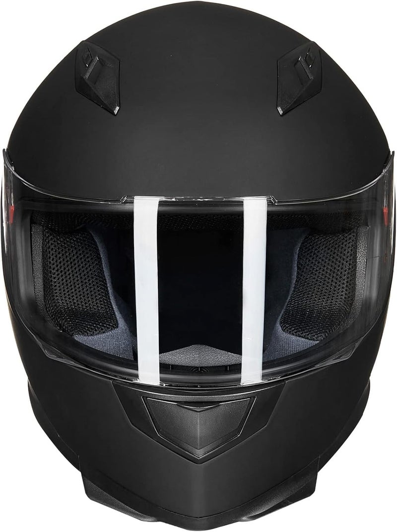 ILM Full Face Motorcycle Street Bike Helmet with Removable Winter Neck Scarf + 2 Visors DOT Model -313 (L, Matte Black) - Image 2